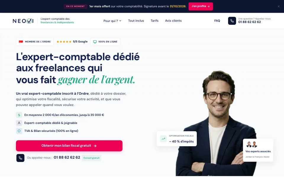 Page d'acquisition Neovi